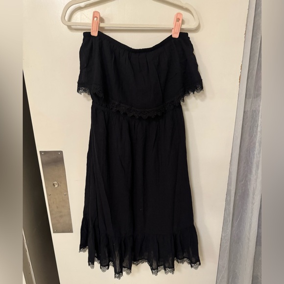 Strapless gauze lace trim dress - Picture 1 of 4